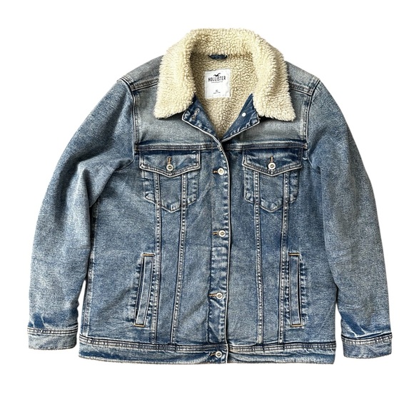 Hollister Jackets & Blazers - Hollister Sherpa-Lined Denim Jacket Size XL